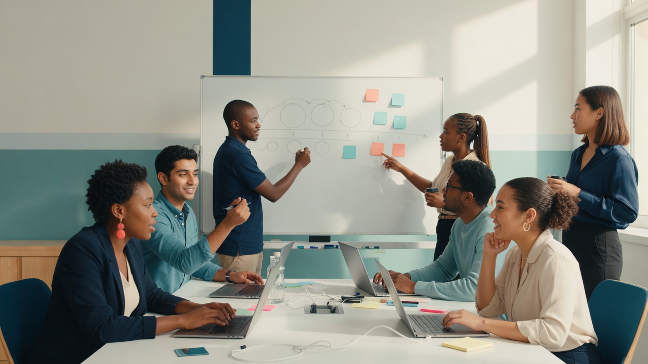 Core team learning together — collaborative, courageous, creative